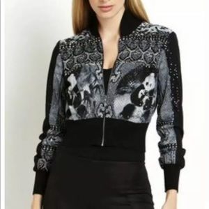 VIVIENNE TAM Sequin Studded  Panda Bomber Jacket